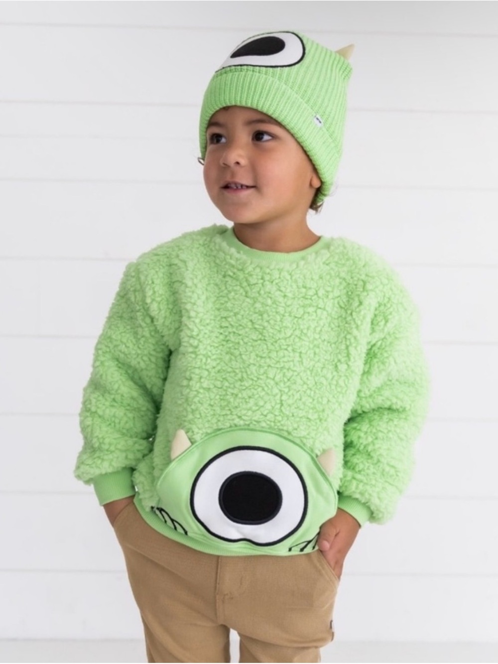 Little Sleepies Lime Green Plush Monster Sherpa Pullover